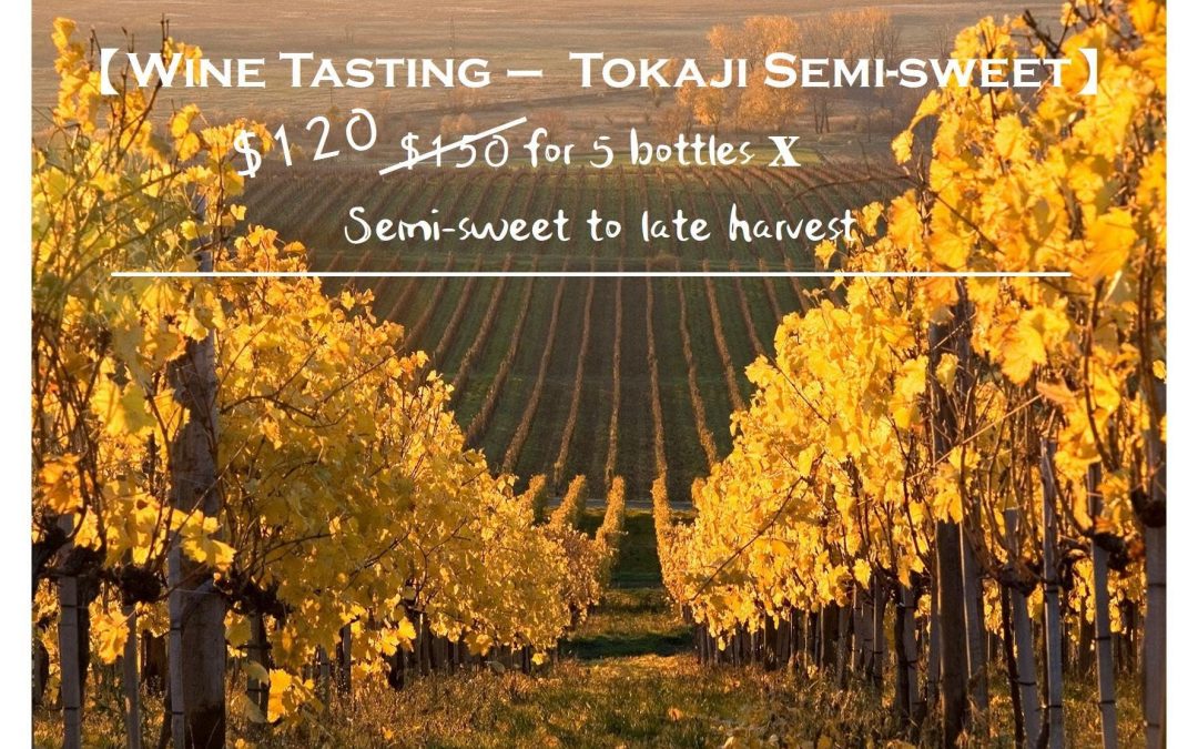 【Wine Tasting – Semi-sweet Wines in Tokaji】$150 for 6 wines